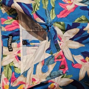 Express Floral Blue Shirt